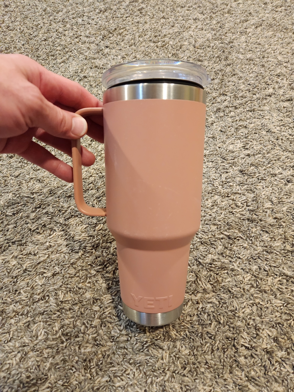 YETI 42oz Pink Rambler Travel Mug with Handle Check Pictures